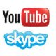 Logo di Youtube e Skype